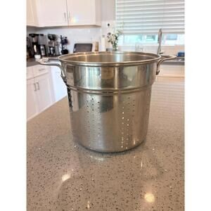 All-Clad Stainless Steel 8 Qt Stock Pot Pasta Insert Colander Steamer Basket